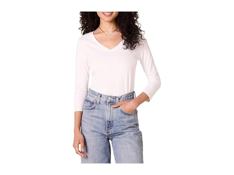Amazon Essentials Women 2-Pack 3/4 Sleeve V-neck - Image 1