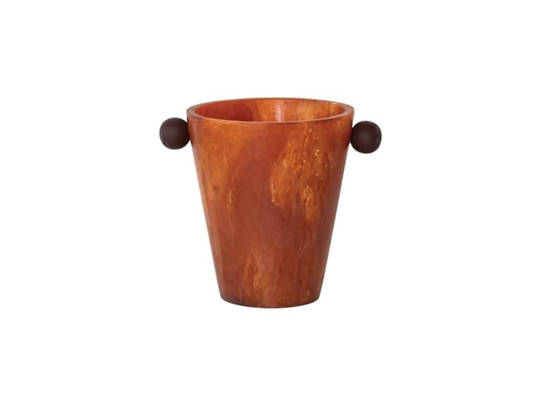 Creative Co-Op Marbled Resin Bottle Cooler w Ball Handles - Image 1