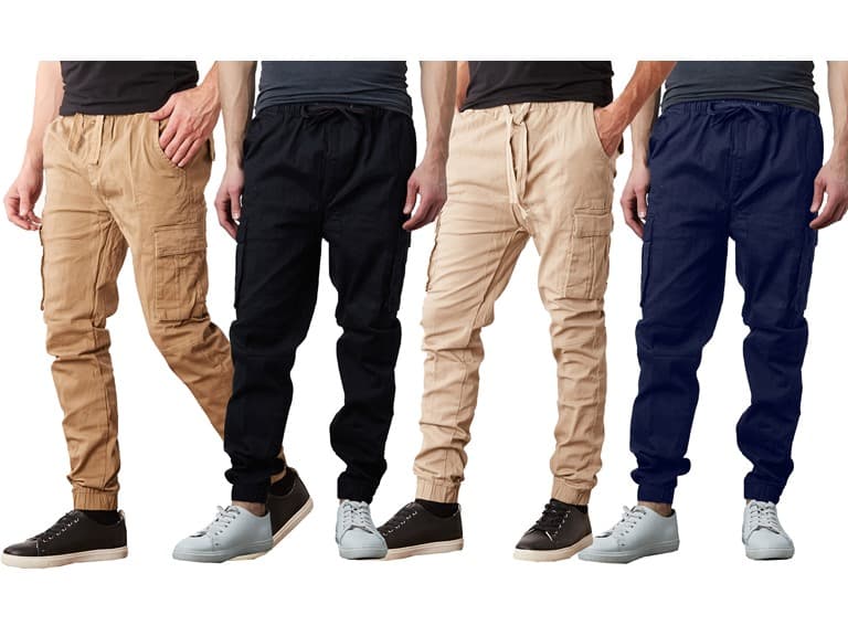 3Pk Asst Mens Stretch Cargo Joggers (S-2XL) - Image 1