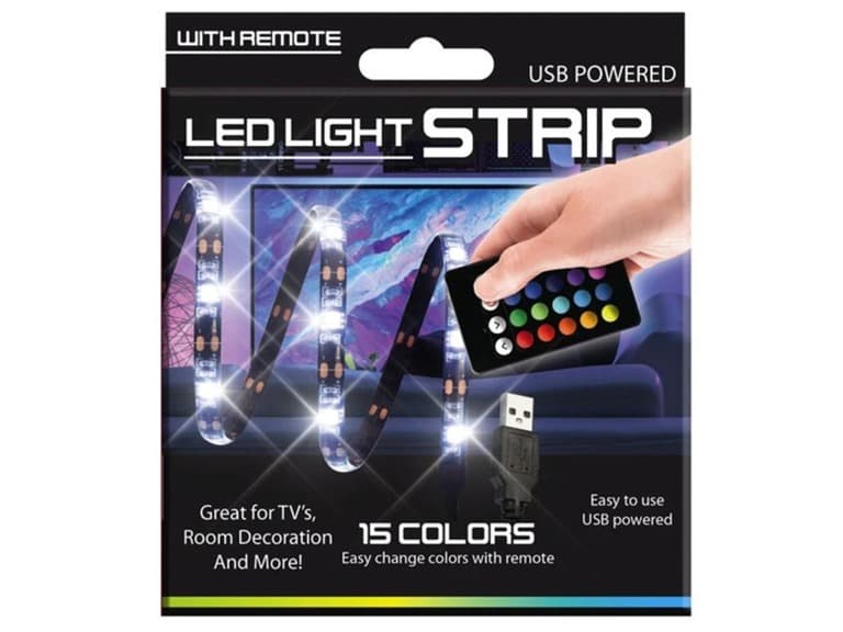 RGB LED 3’ Light Strip with Remote - Image 1