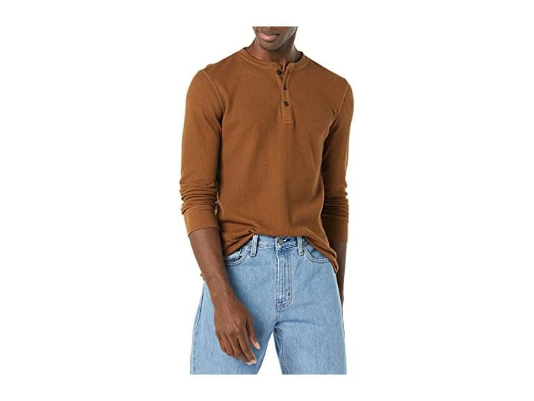 Amazon Essentials Men Slim-fit Long-Sleeve Waffle Henley - Image 1
