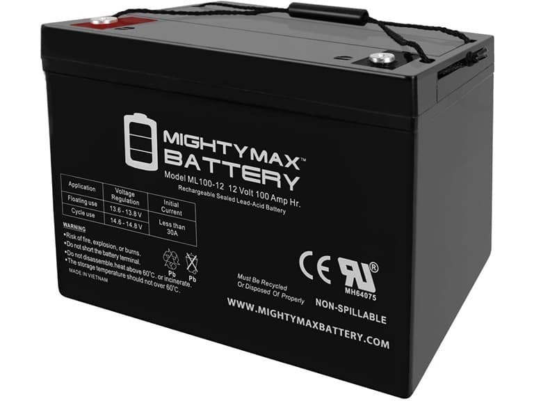 (NEW) Mighty Max Battery 12 Volt 100 AH INT Rechargeable SLA AGM Battery - Image 1
