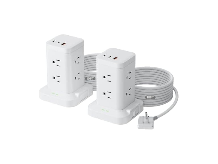 TAGZILO 2-Pack Power Strip 8-Outlet 10ft - Image 1