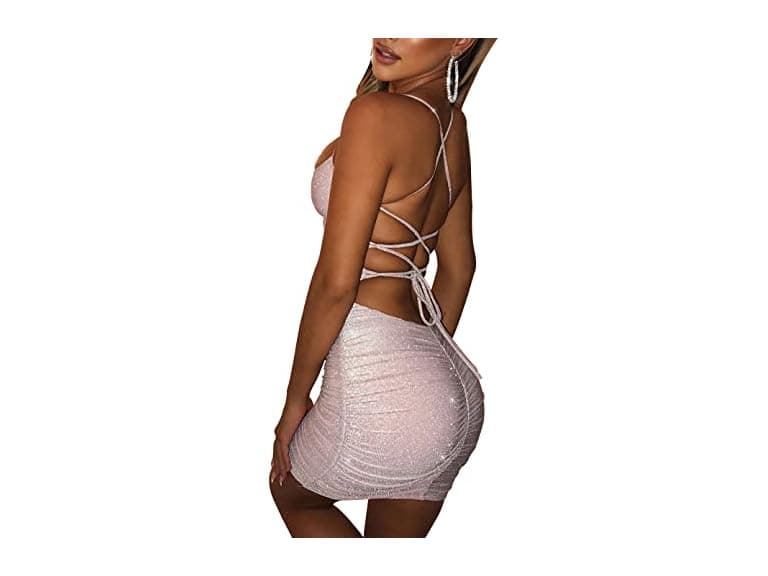 FV Relay Women (L) Sexy Glitter Bandage Wrap Dress - Image 1