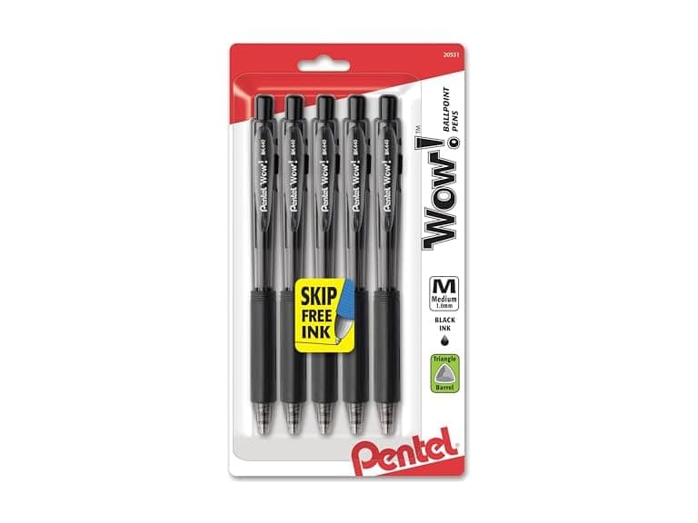 Pentel Wow! Retractable Ballpoint Pen, Black - Image 1