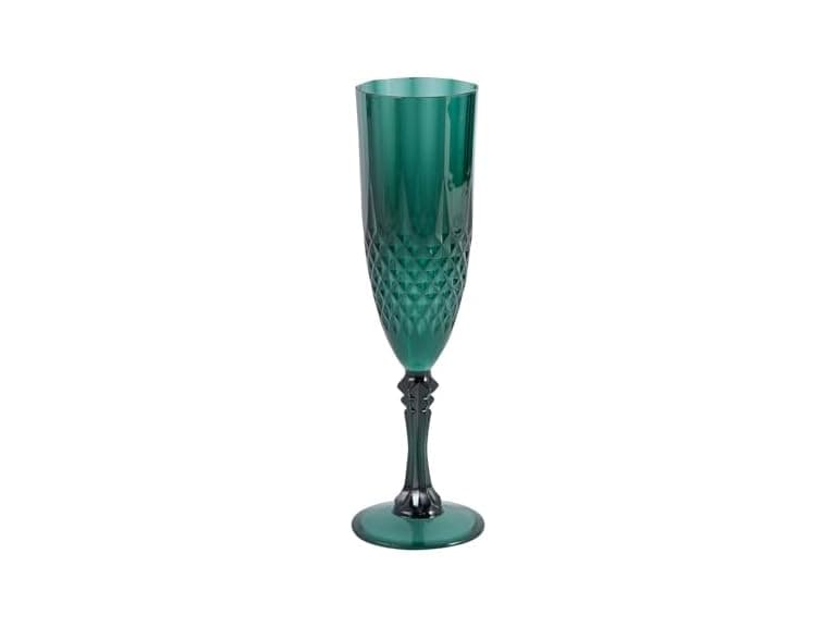 Fun Express 9 8 oz. Green Champagne Flutes - Image 1