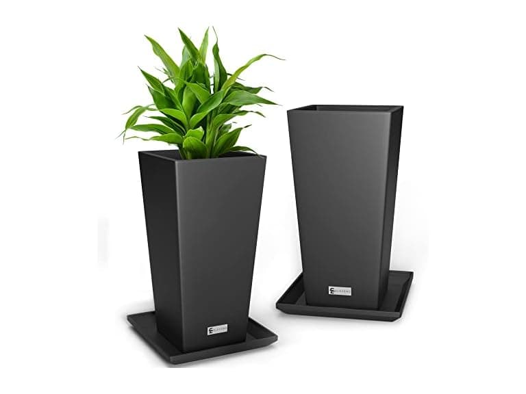 Elevens Tall Planters 30" Black 2-Pack - Image 1
