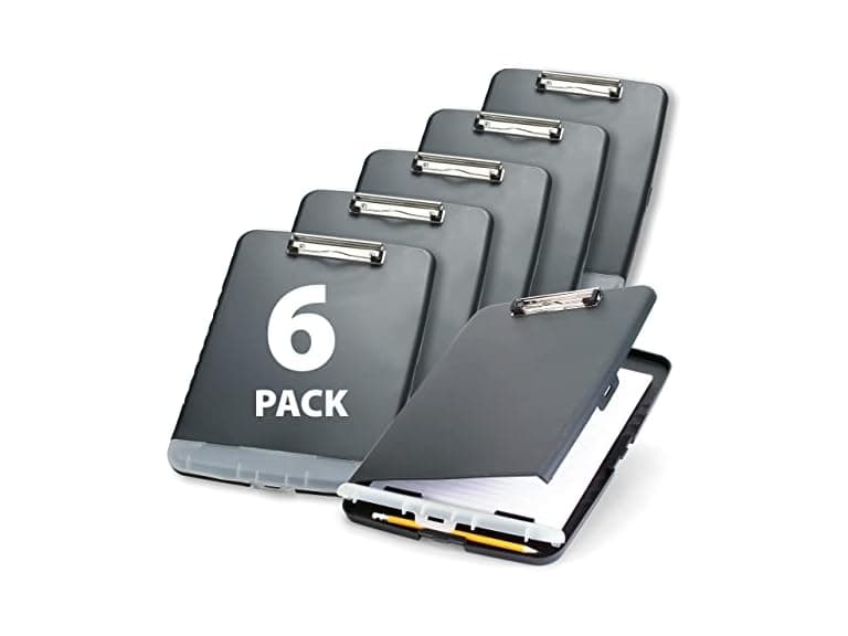 Officemate Slim Clipboard Storage Box, Charcoal - Image 1