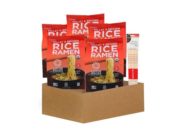 6 Item Set- Lotus Foods Rice Ramen & Chop Sticks - Image 1