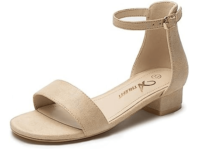 Girls Open Toe Ankle Strap Sandals- Nude - Image 1
