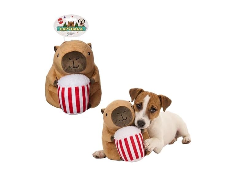 SPOT Capybara with Popcorn Plush Dog Toy, Soft Stuffed - Image 1