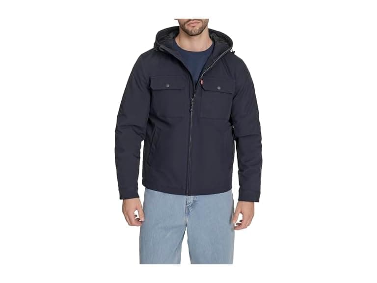 Levis Mens Ripstop Softshell Hooded Jacket - Image 1