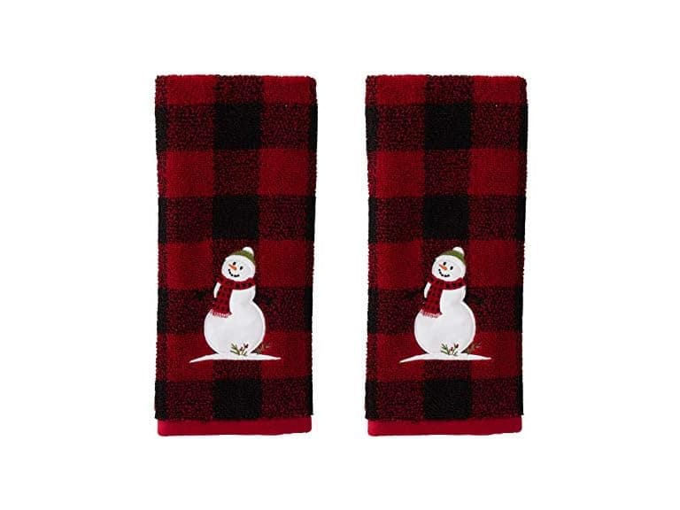 Woodland Winter Snowman Hand Towels - Image 1