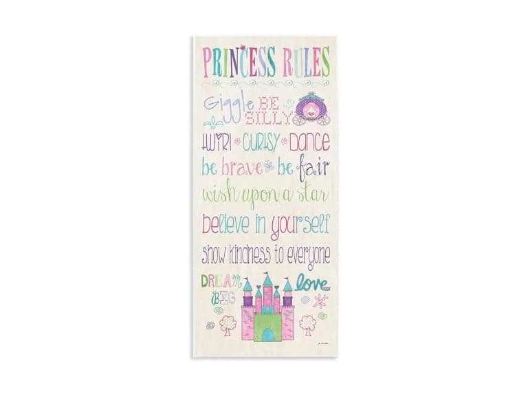 Princess Rules Rectangle Wall Plaque - Image 1