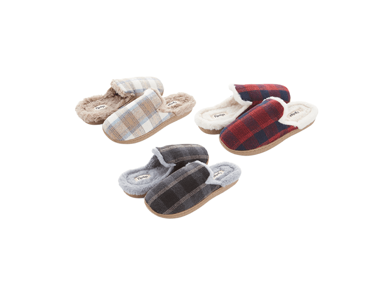 Floopi Womens Festive Plaid Slippers - Image 1