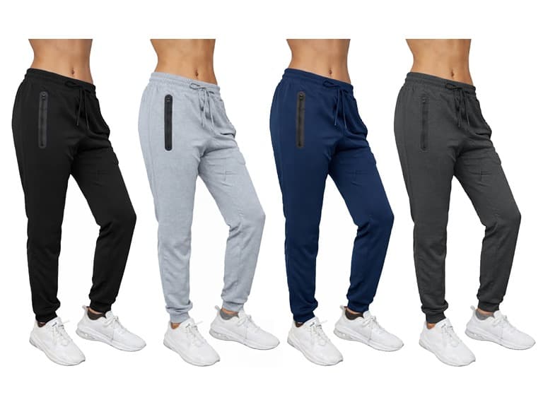 3Pk Asst Womens Tech Jogger w-Zip Pockets - Image 1