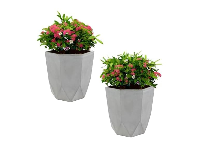 Sunnydaze Modern Faceted 14.75" Planter Set of 2 - Image 1