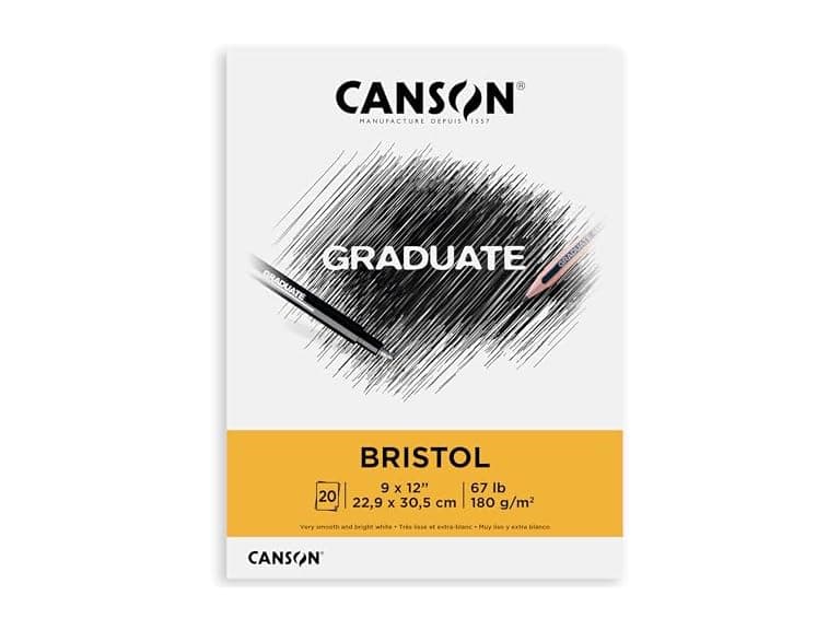 Canson Graduate Bristol Pad, Foldover, 9x12 inch, 20 Sheets - Image 1