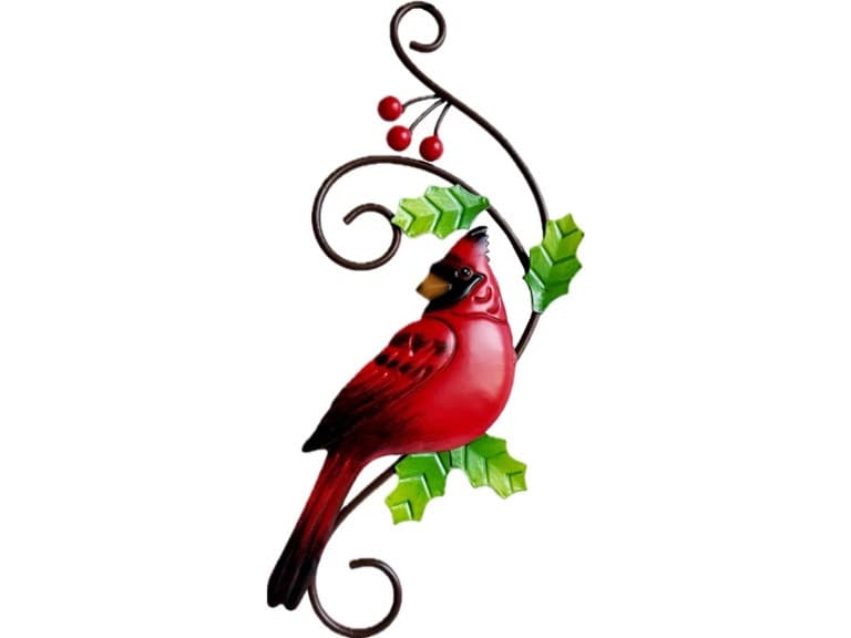 Santa's Workshop Inc 12" Iron Cardinal Plaque - Image 1