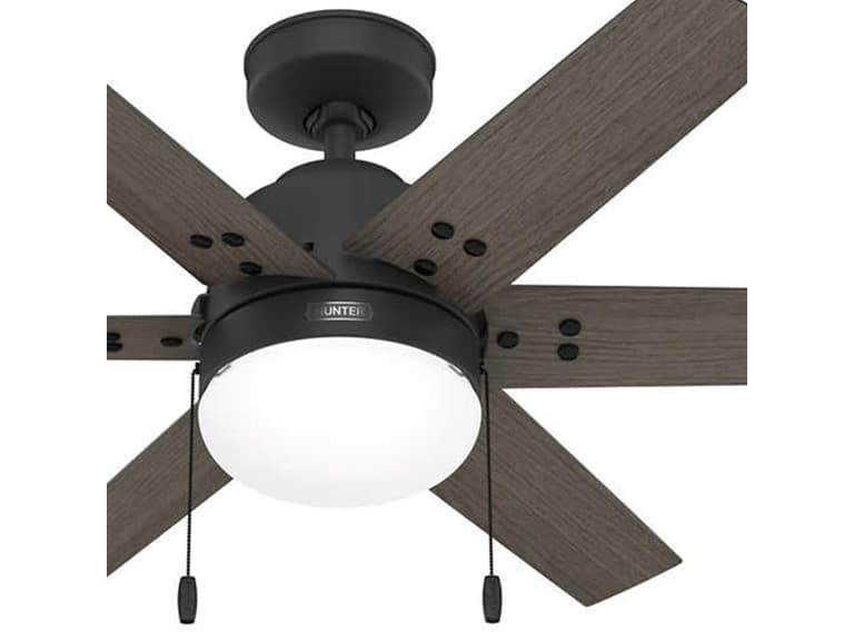 Hunter Fan 44" Ceiling Fan w/Lights- Black - Image 1