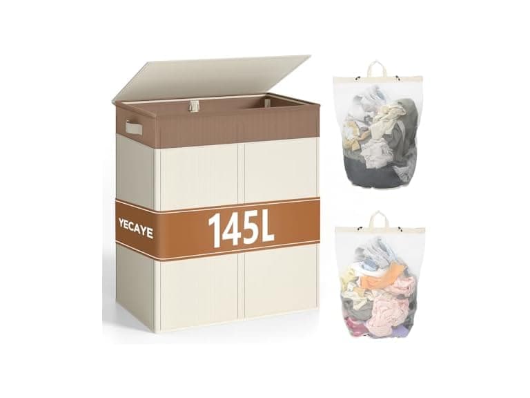 145L Double Laundry Hamper With Lid - Image 1
