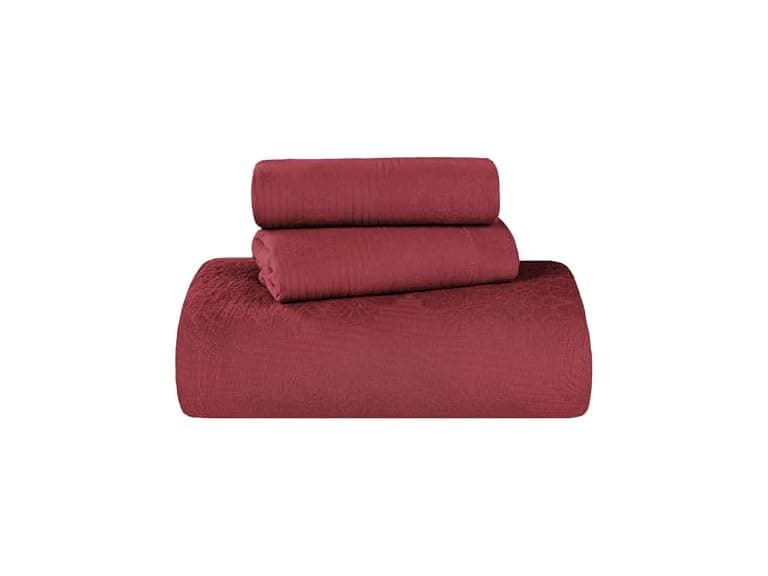 Superior Cotton Bedspread Set, Jacquard Medallion Scroll - Image 1