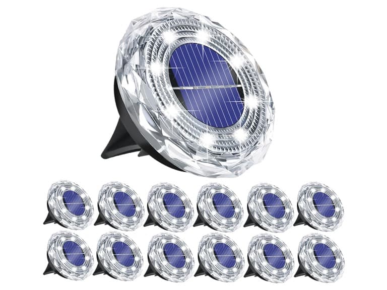 Hakol 12-Pk Solar Ground Light Outdoor Cool White - Image 1