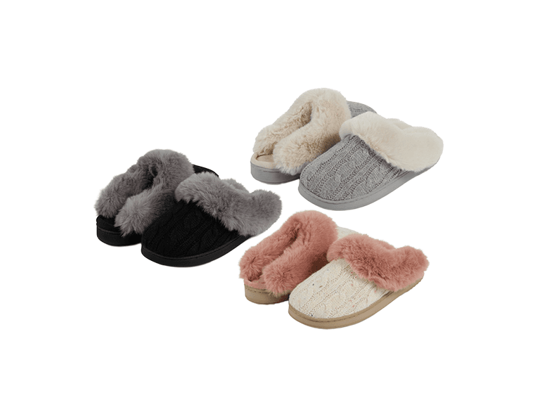 Floopi Women's Cable Knit Scuff Slipper - Image 1