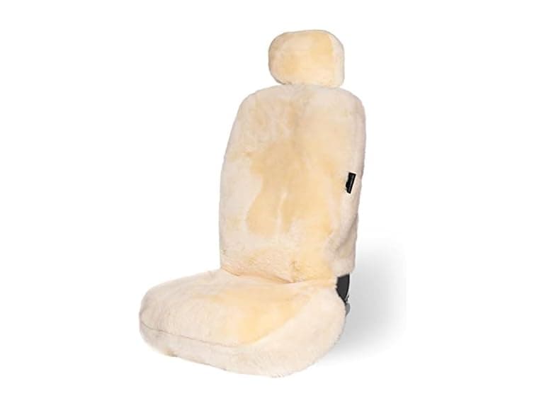 ZONE TECH Sheepskin Car Seat Cover Ivory or Black - Image 1