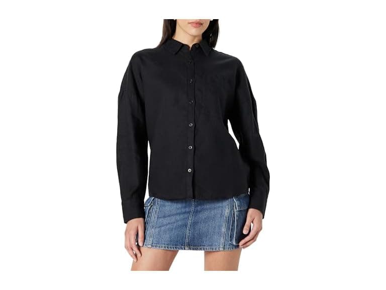 The Drop Women Avila Classic Linen Button Down - Image 1