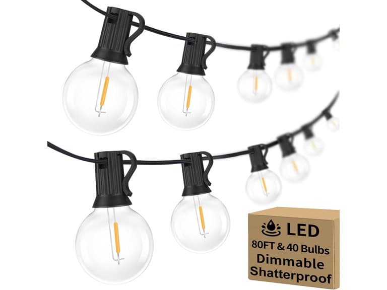 Bosceos 80FT Outdoor G40 LED Globe String Lights - Image 1