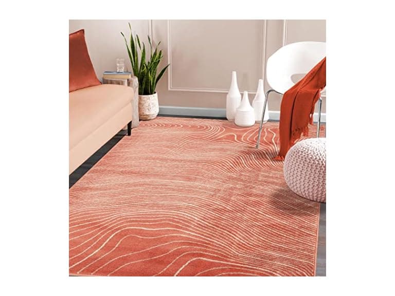 Superior 7'x9' Modern Abstract Wood Grain Indoor Rug - Image 1