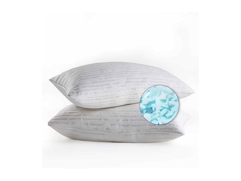 Clara Clark Memory Foam Pillows 2 Pack, Queen - Image 1