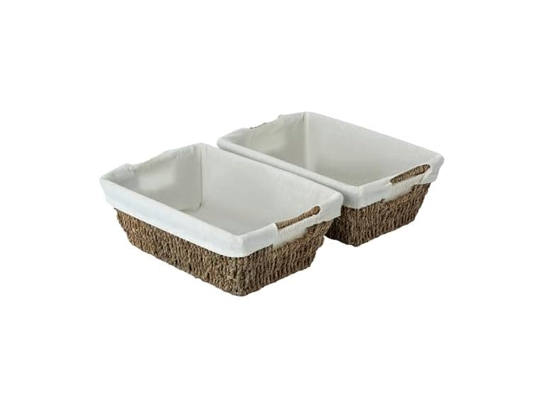Sukkiri Homu Trapezoid Storage Basket with Handle, Set of 2  - Image 1