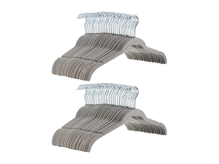 Amazon Basics Non-Slip Shirt Clothes Hangers Velvet Pack of 100 - Image 1