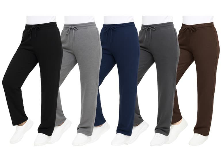 3Pk Womens Heavy Loose Fit Fleece Pants - Image 1