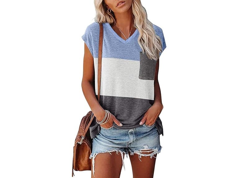 Women's Casual T-shirts with Pocket - Image 1
