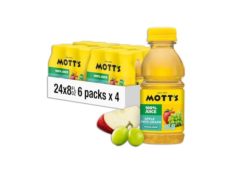 24PK Mott's 100% Apple White Grape Juice, 8 oz. - Image 1