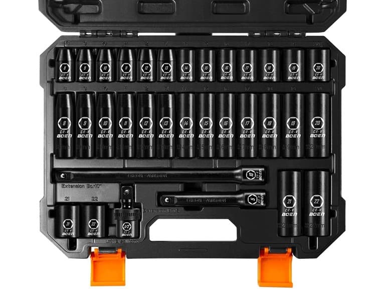 boen 1/2" Drive Impact Socket Set, 33 Piece - Image 1