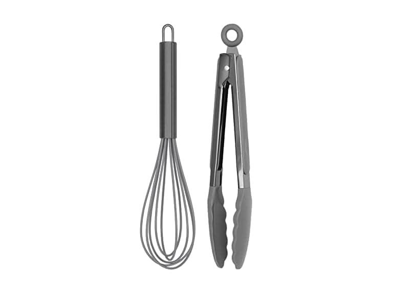 Stainless Steel Tongs & Whisk Set - Image 1