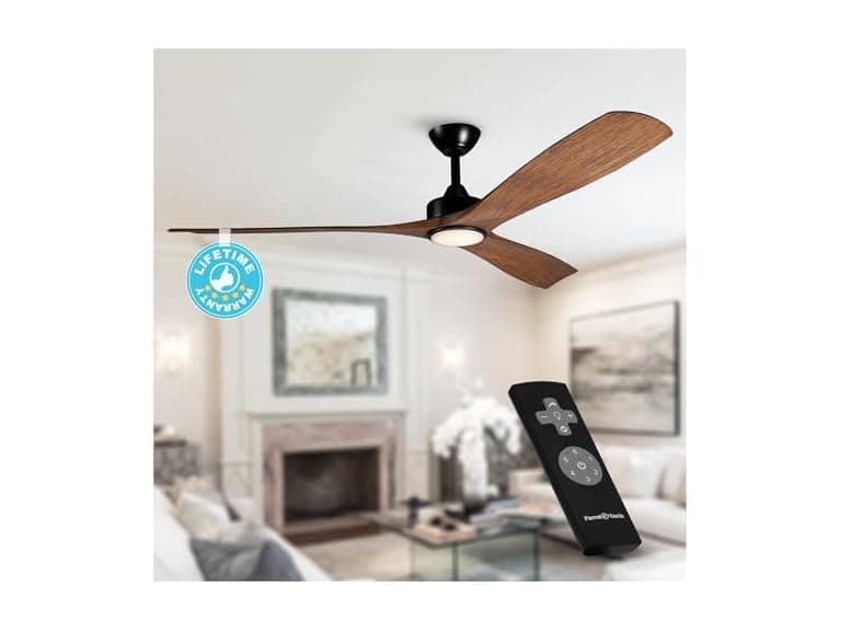 Parrot Uncle 60" Ceiling Fans with Light & Remote Walnut - Image 1