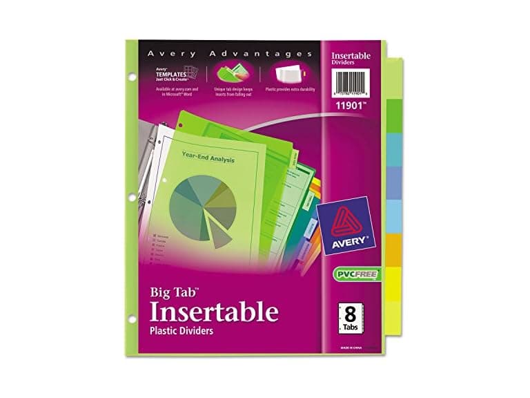 Avery WorkSaver Durable Plastic Big Tab - Image 1
