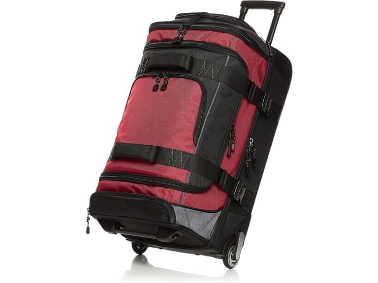 Amazon Basics Ripstop Wheeled Duffel (Red) - Image 1