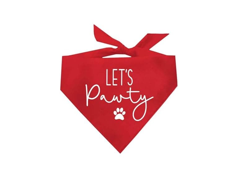 Let's Pawty Birthday Party Dog Bandana | 100% - Image 1