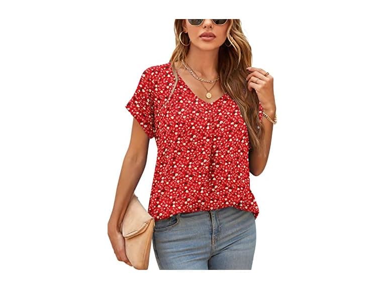 Quezhu Women (X-Large) Blouse Elegant Neck Tops - Image 1