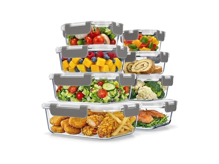 Emporio Kitchen Borosilicate Glass Food Storage Containers Gray - Image 1