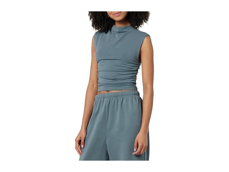 The Drop Raylen Sleeveless Ruched Top - Image 1