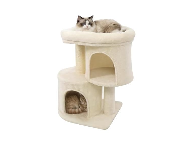 DORTALA Cat Tree for Indoor Cats, 26-Inch Beige - Image 1