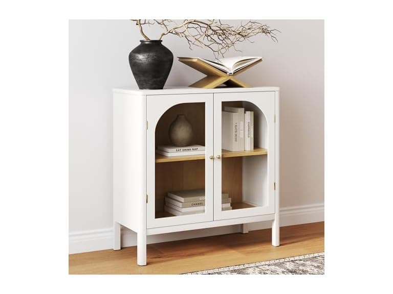 Nathan James Mason Cabinet, Wht/Oak - Image 1