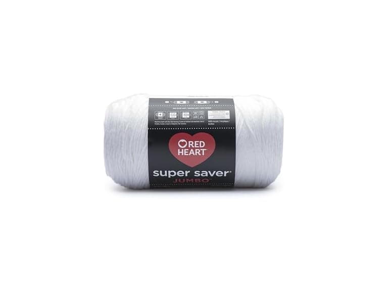 Red Heart Super Saver Jumbo Yarn, White - Image 1